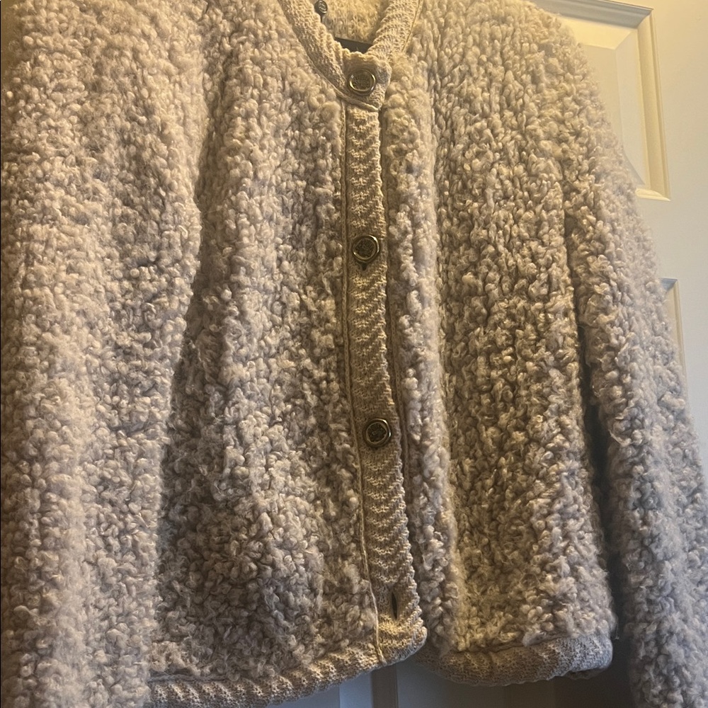 Massimo Dutti Cream Teddy Jacket